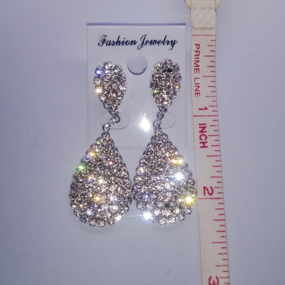 🎀 Full Crystal Rhinestone Drop Earings - Picture 5 of 7